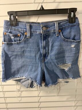 Levi's Light Blue Distressed Denim Cutoff Shorts